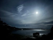 Almost full moon on our last night