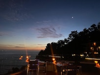 Sunset in the roof top bar