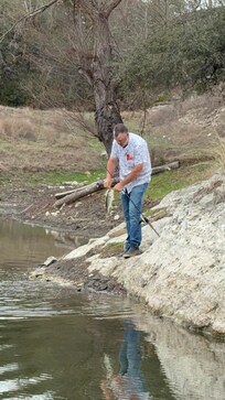 Pond is stocked with bass.