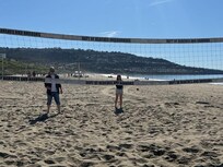 Volleyball on the beach. Sports equipment provided by host.