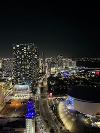 View from balcony night time
