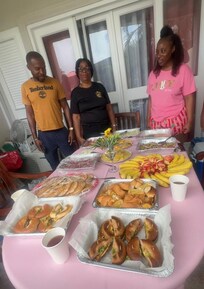 Breakfast with our family.