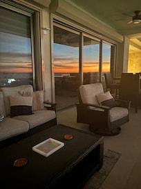 Reflection off the sliding glass balcony doors