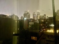 Looking out the window of my room.
