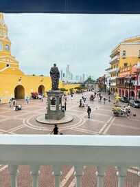 Picture taken from our balcony at Plaza del Reloj.