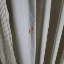 Stains on the curtains. Curtains also would not close properly