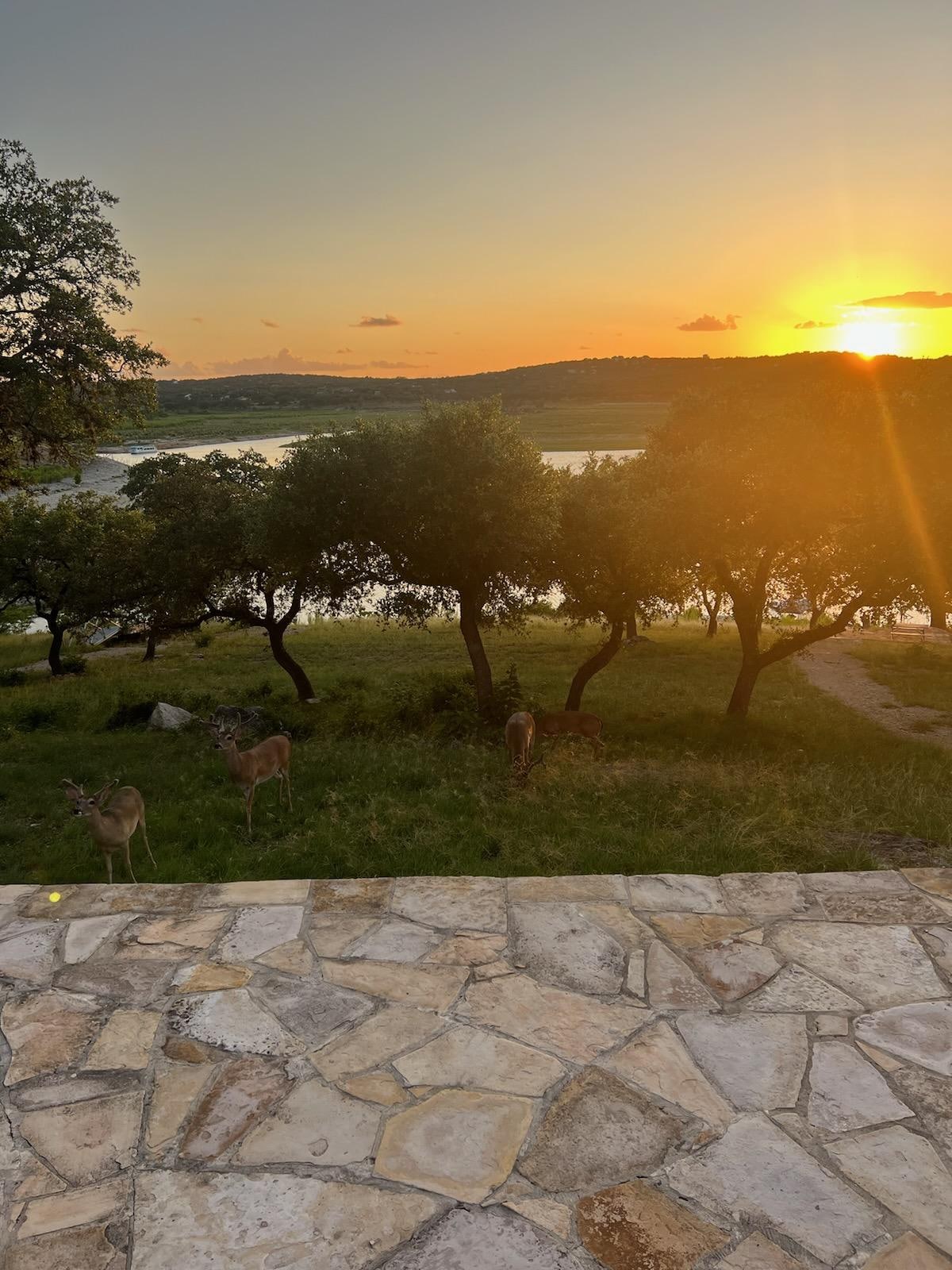 Sunset from the large back porch.