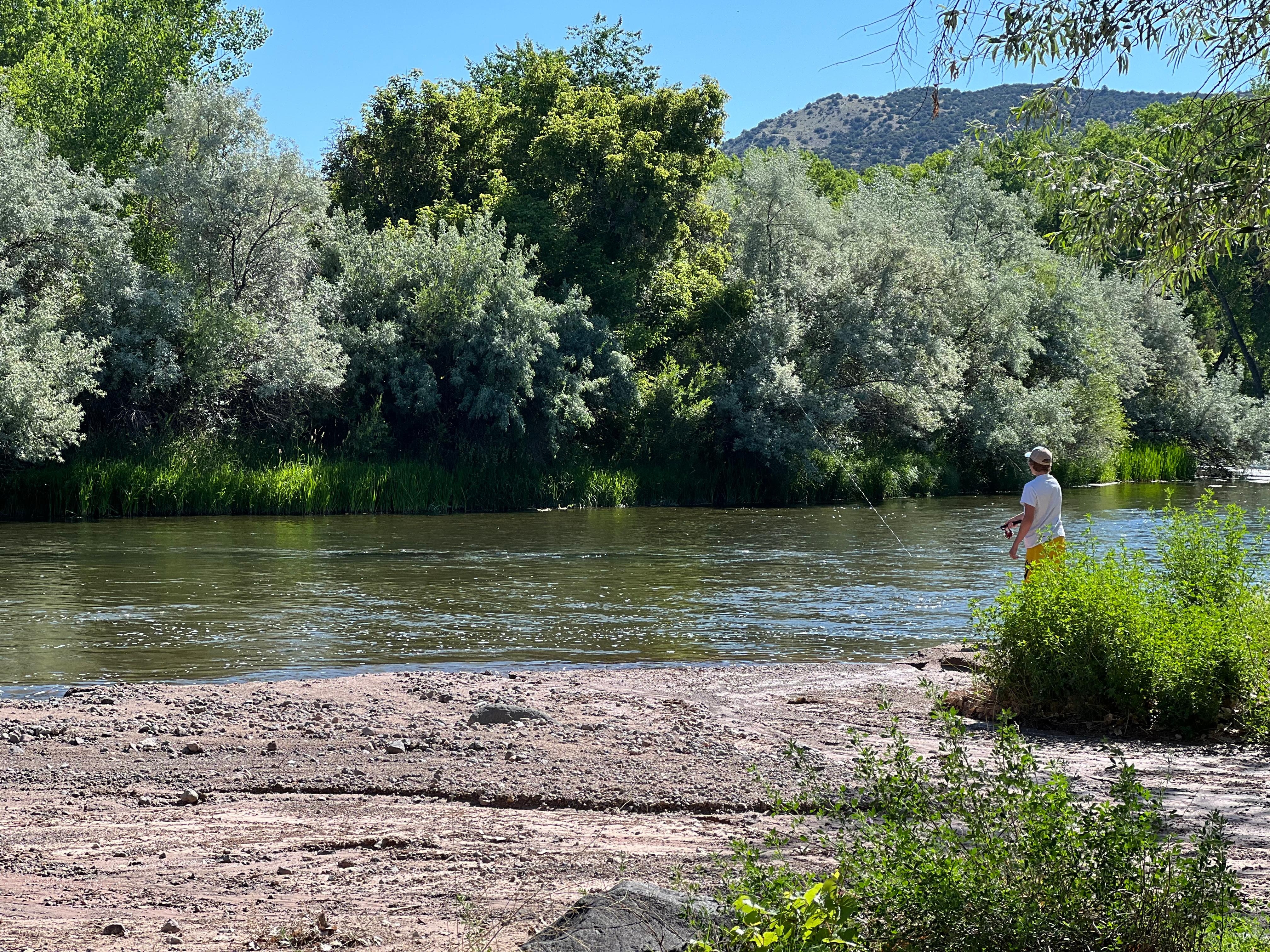 He caught trout from front yard