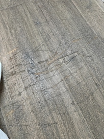 Damaged floor in the living room