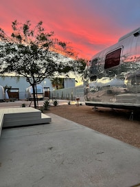 View from outside tub at sunset