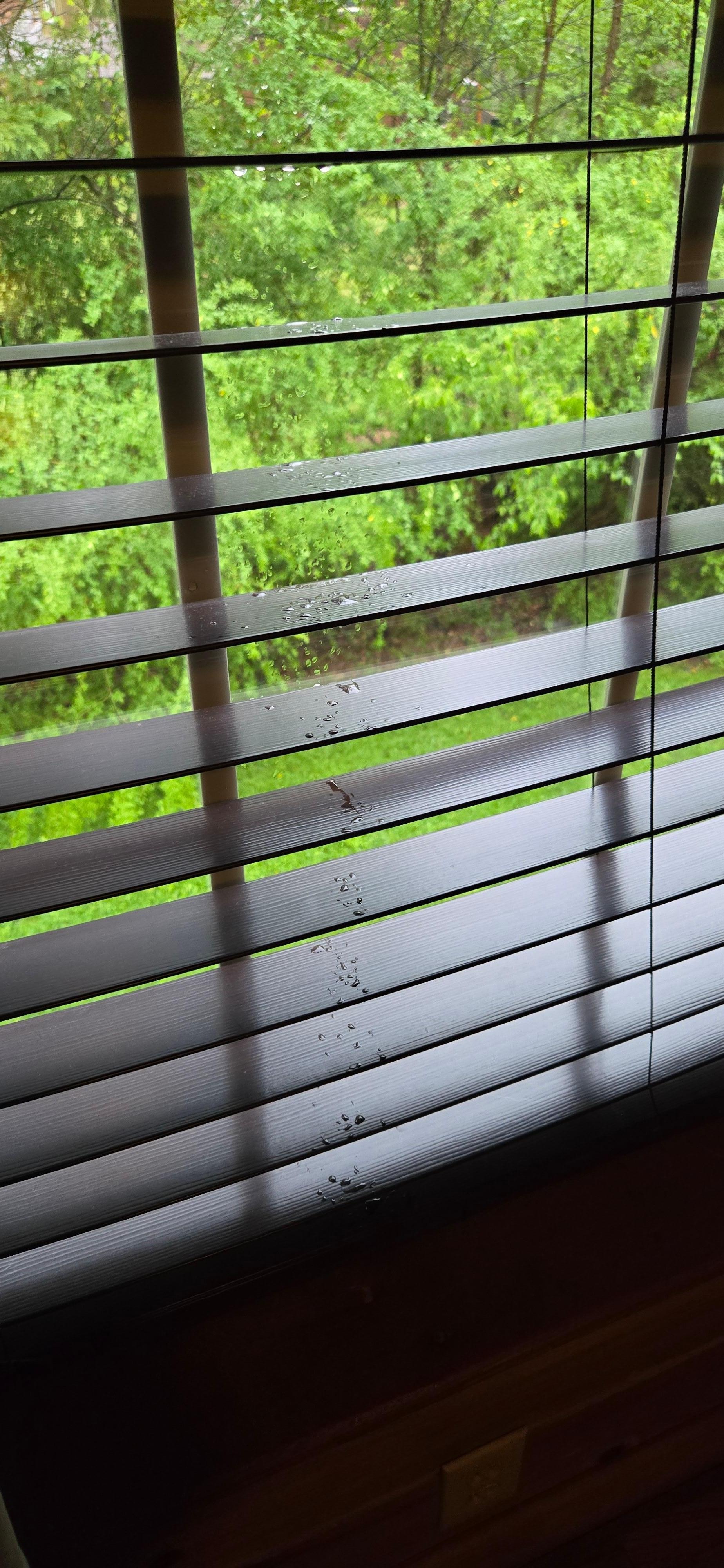 Water coming in from room, poor lighting hard to see extent