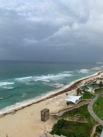 Beach view from my room. Beautiful, due to the hurricane season there was a lot of sea weed/sargaso during this time July 24-28