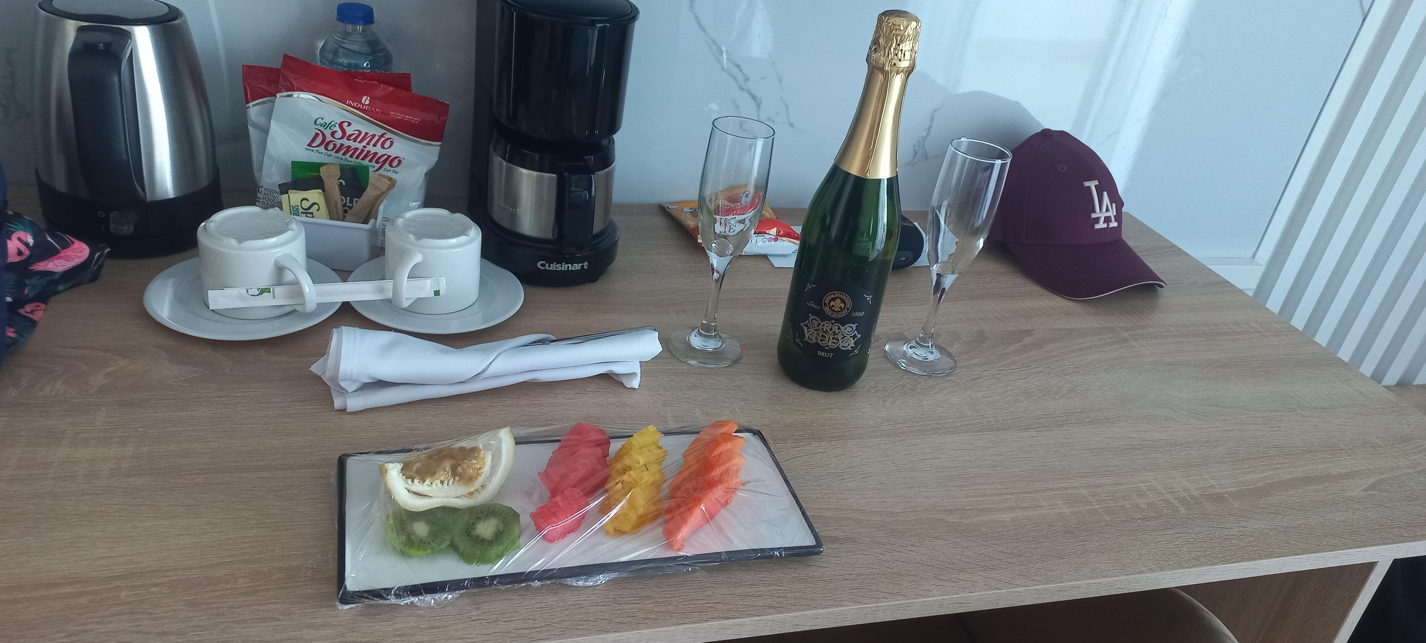 Welcome plate and drink 