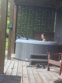 Kids enjoying the hot tub