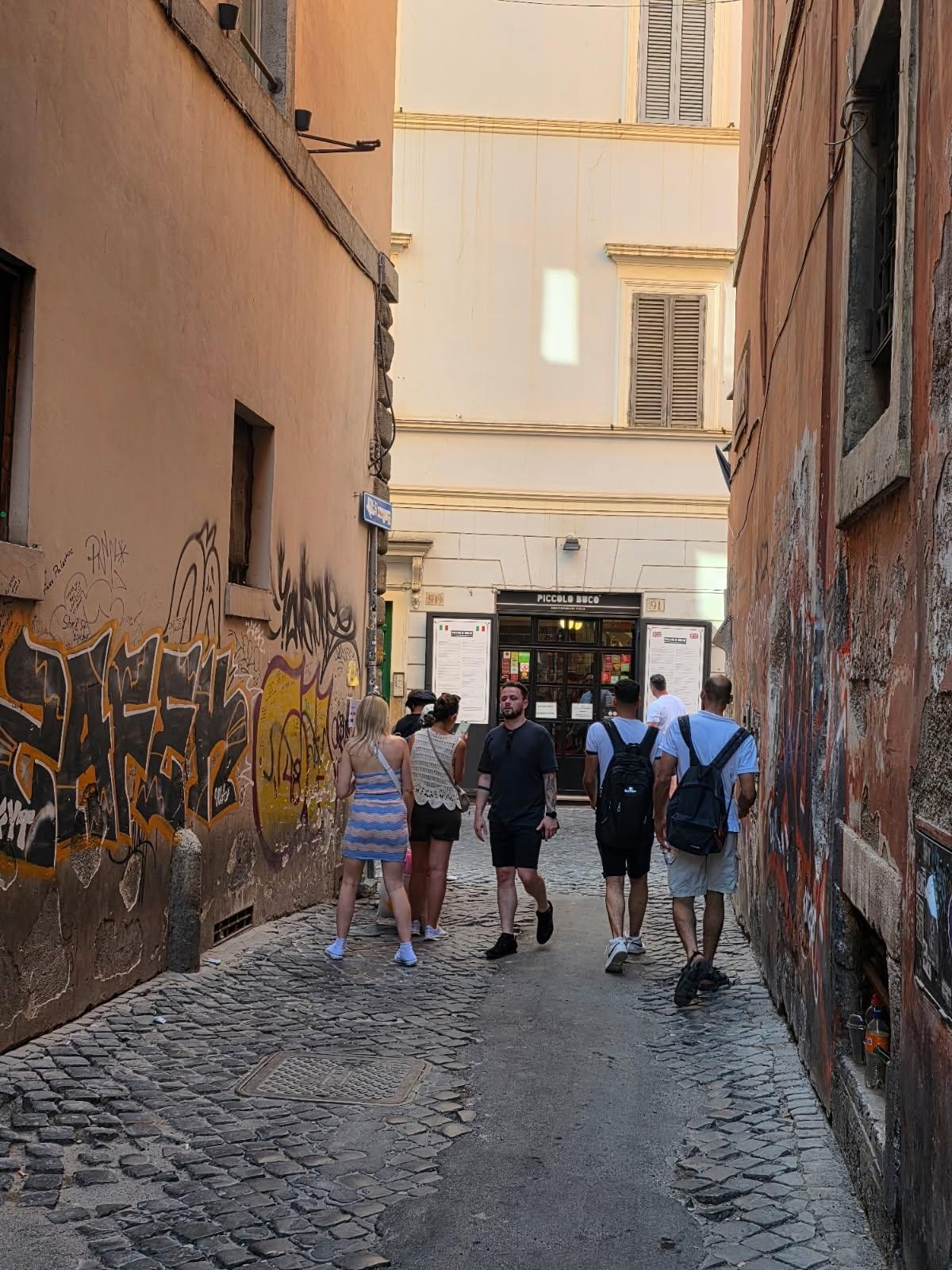 Alleyway where the entrance is located 