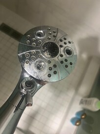 The inner shower head was disgustingly clogged and constantly fell from the larger head attachment