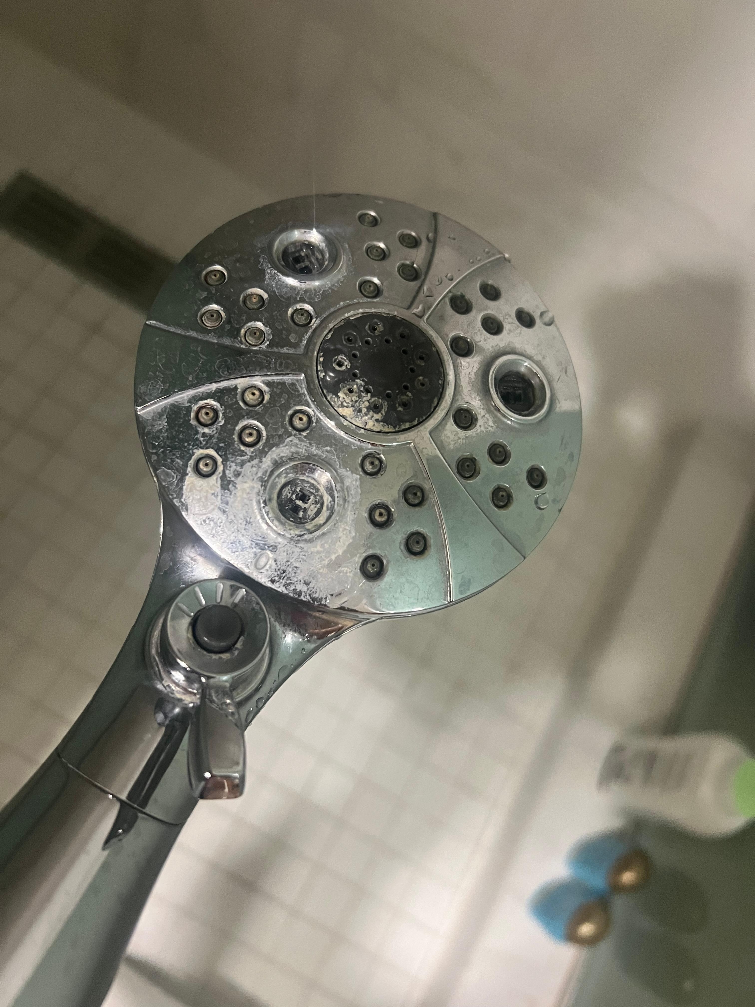 The inner shower head was disgustingly clogged and constantly fell from the larger head attachment 
