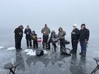 New experience for several in our group, ice fishing.