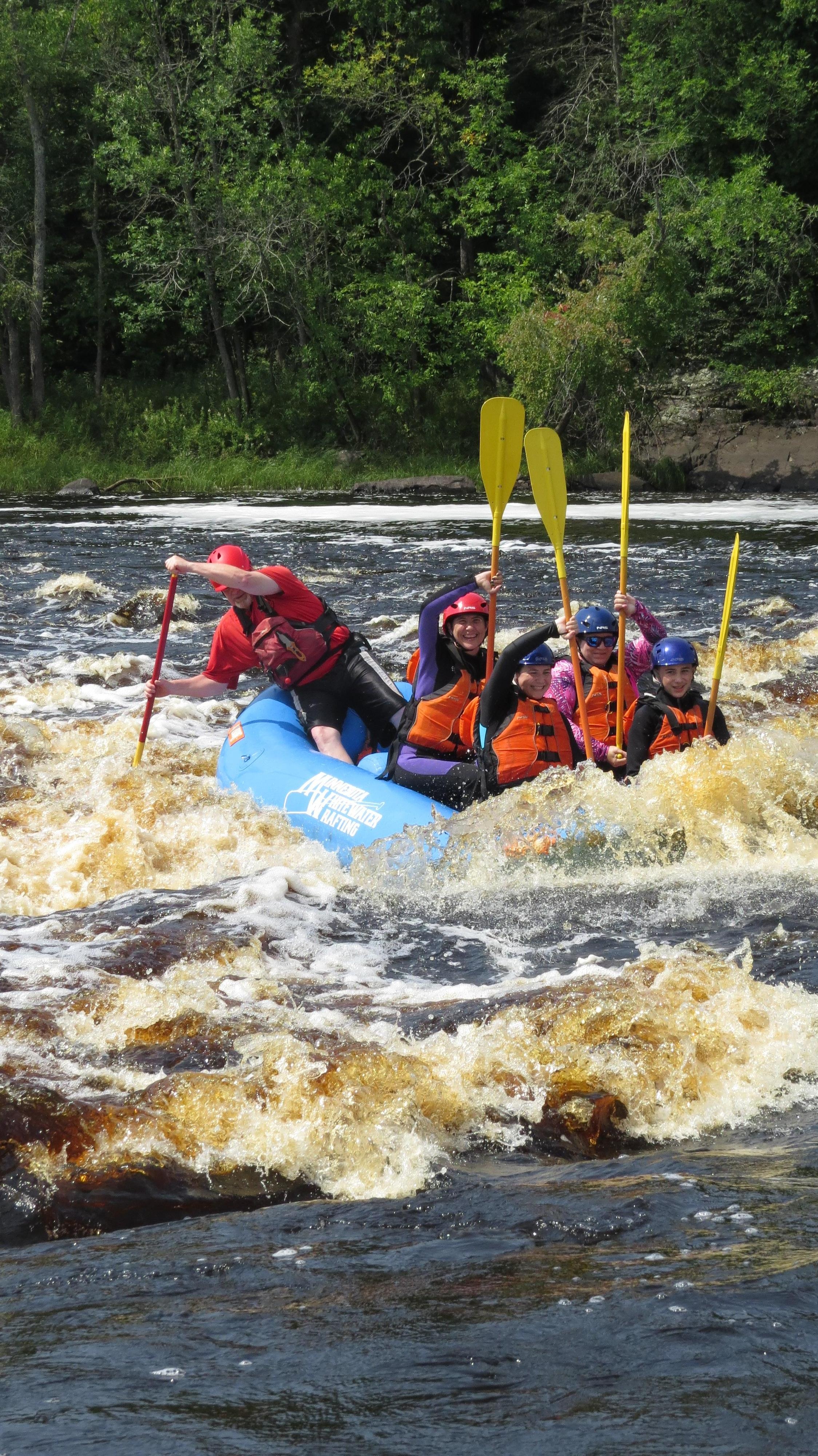 MN whitewater rafting. Chris was our guide.