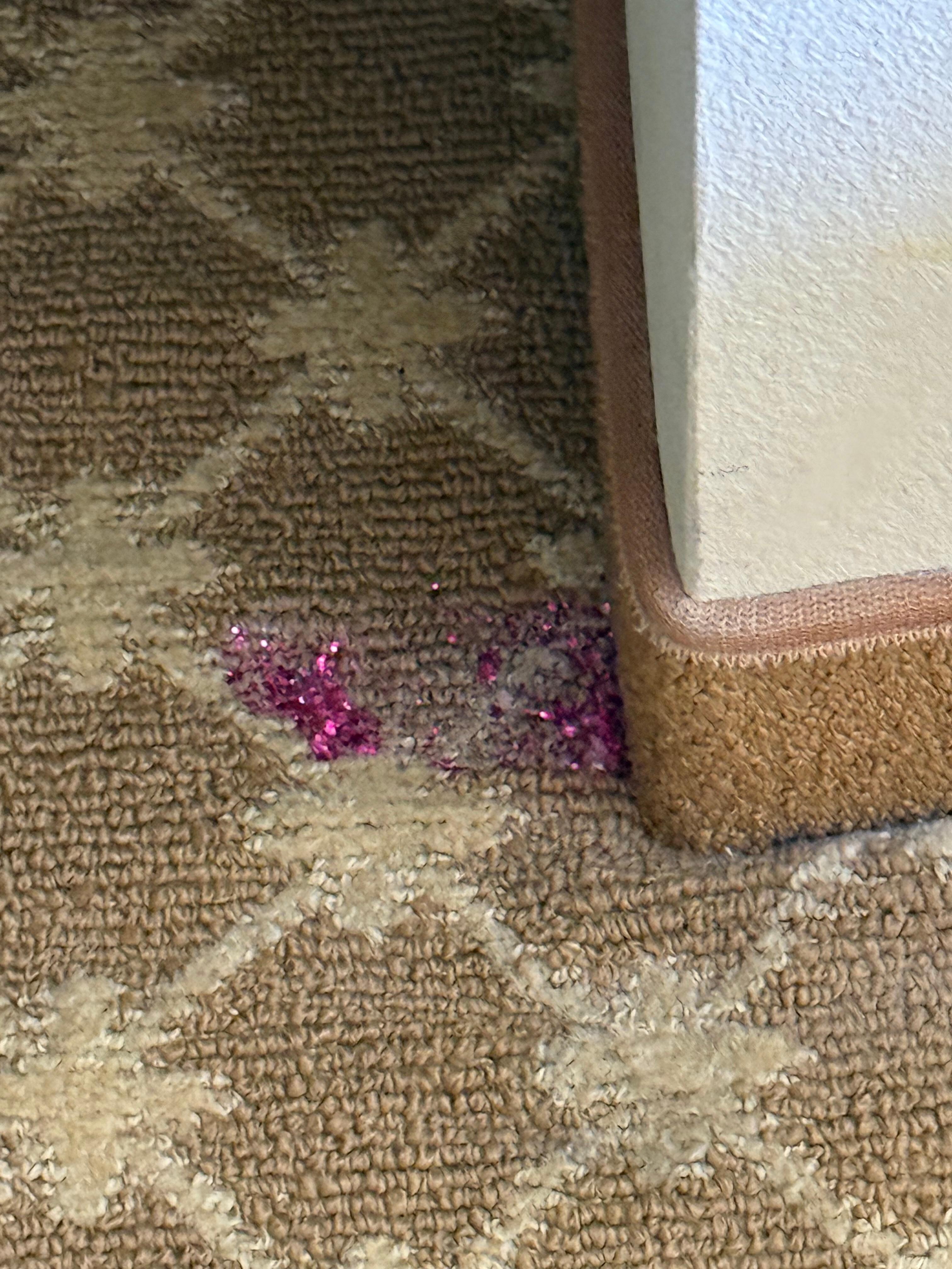 Polish paint in carpet floor