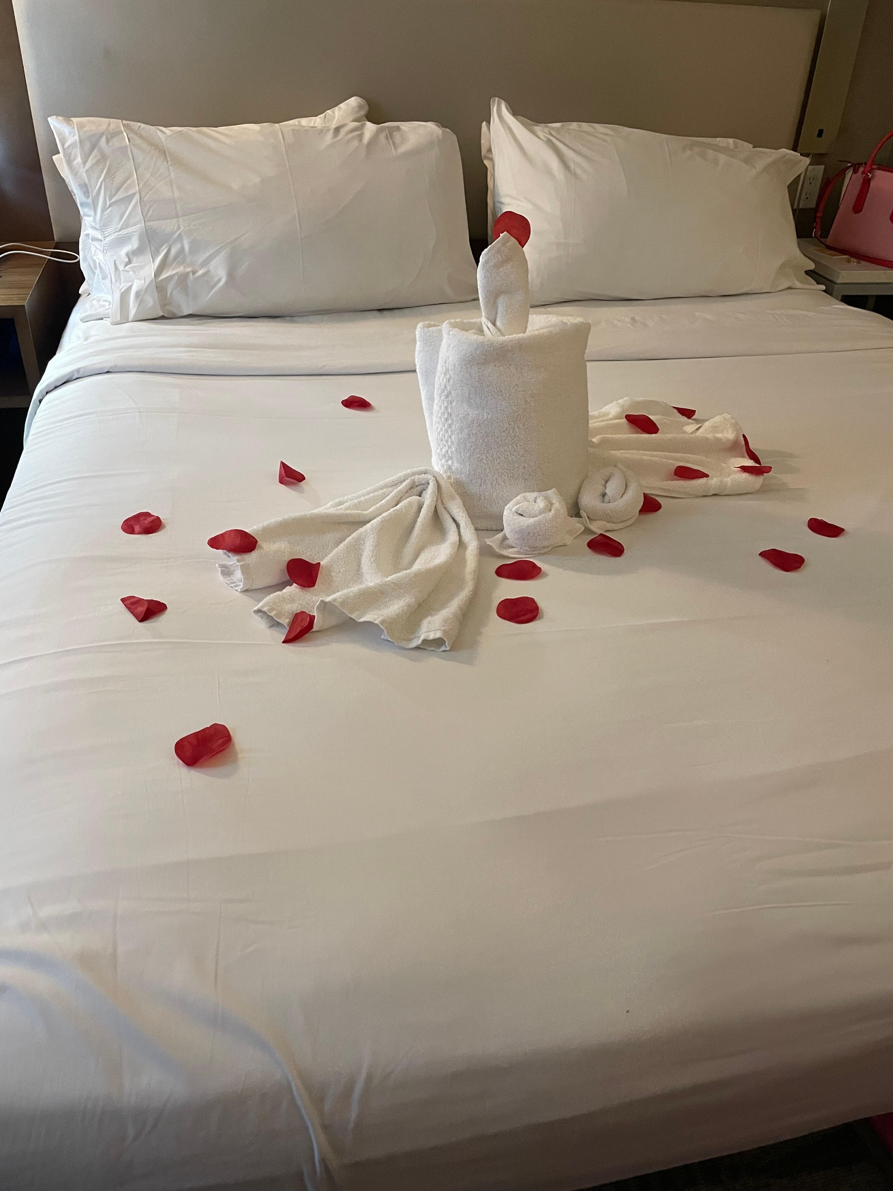 The staff decorated the bed for my birthday! Very sweet