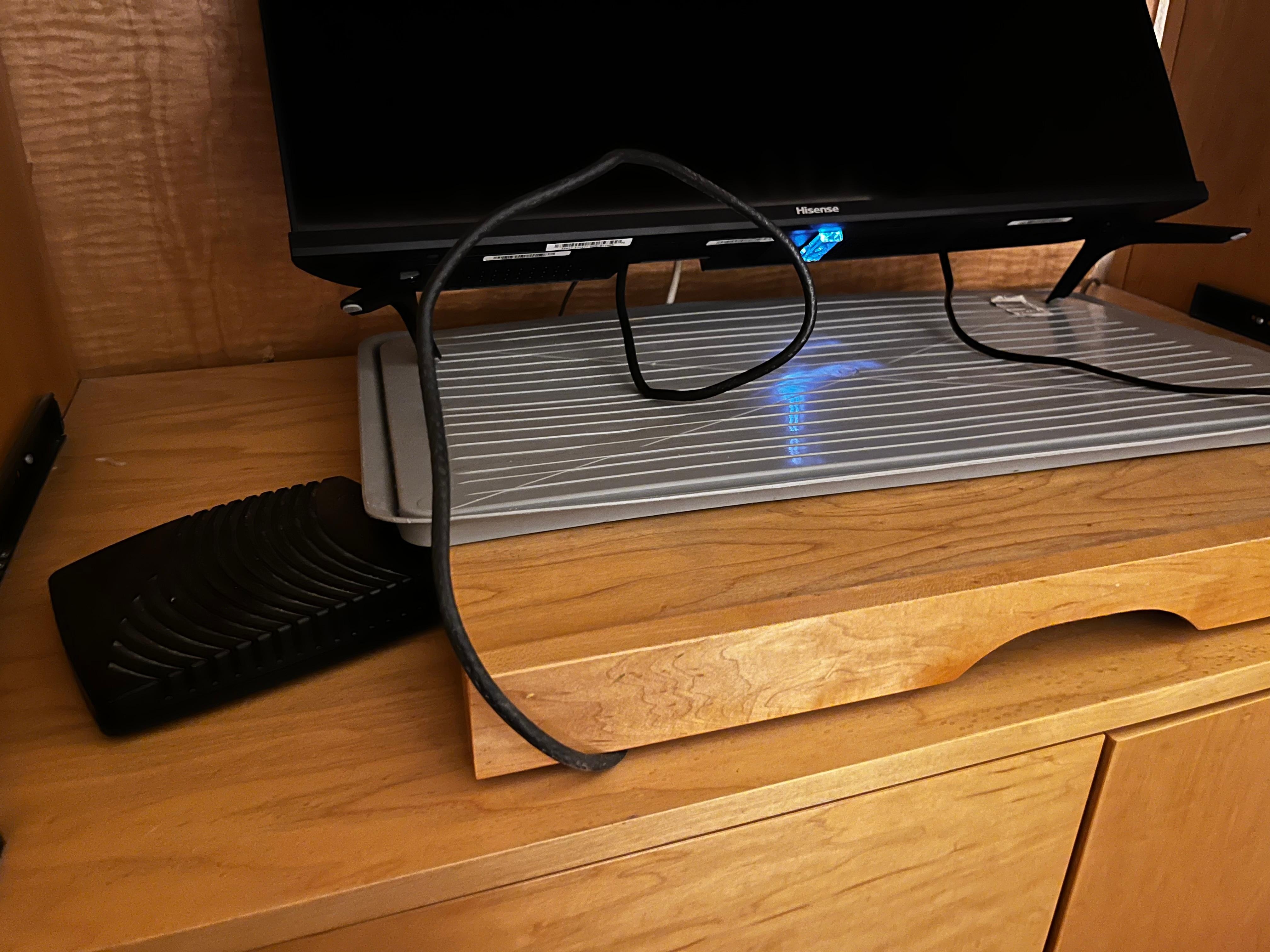 Boot mat to hold the bigger (32) inch tvs which are not big enough by today’s standards. 