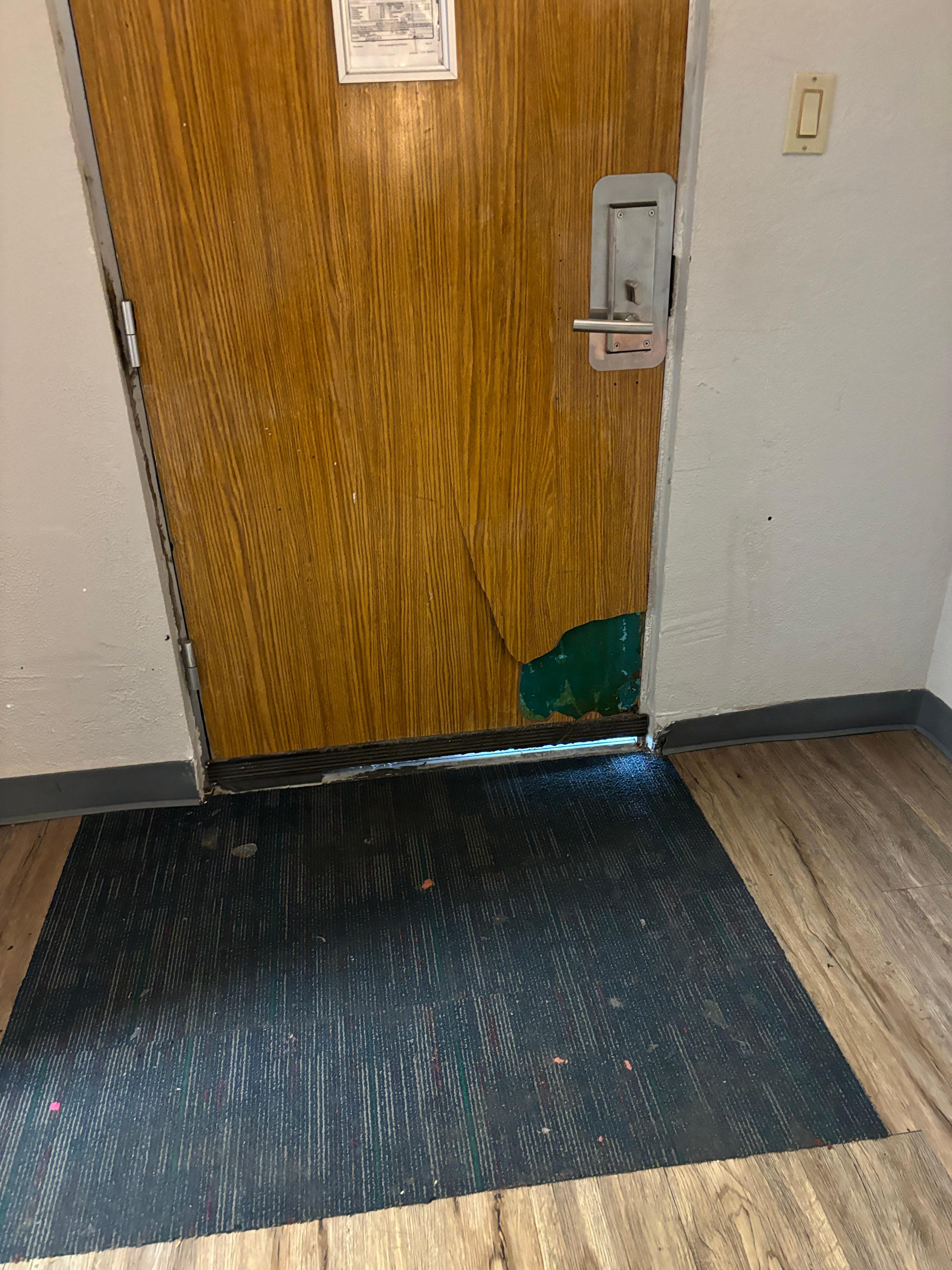 Front door was destroyed 