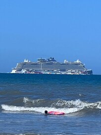 Watched cruise ships come in and out of port canaveral