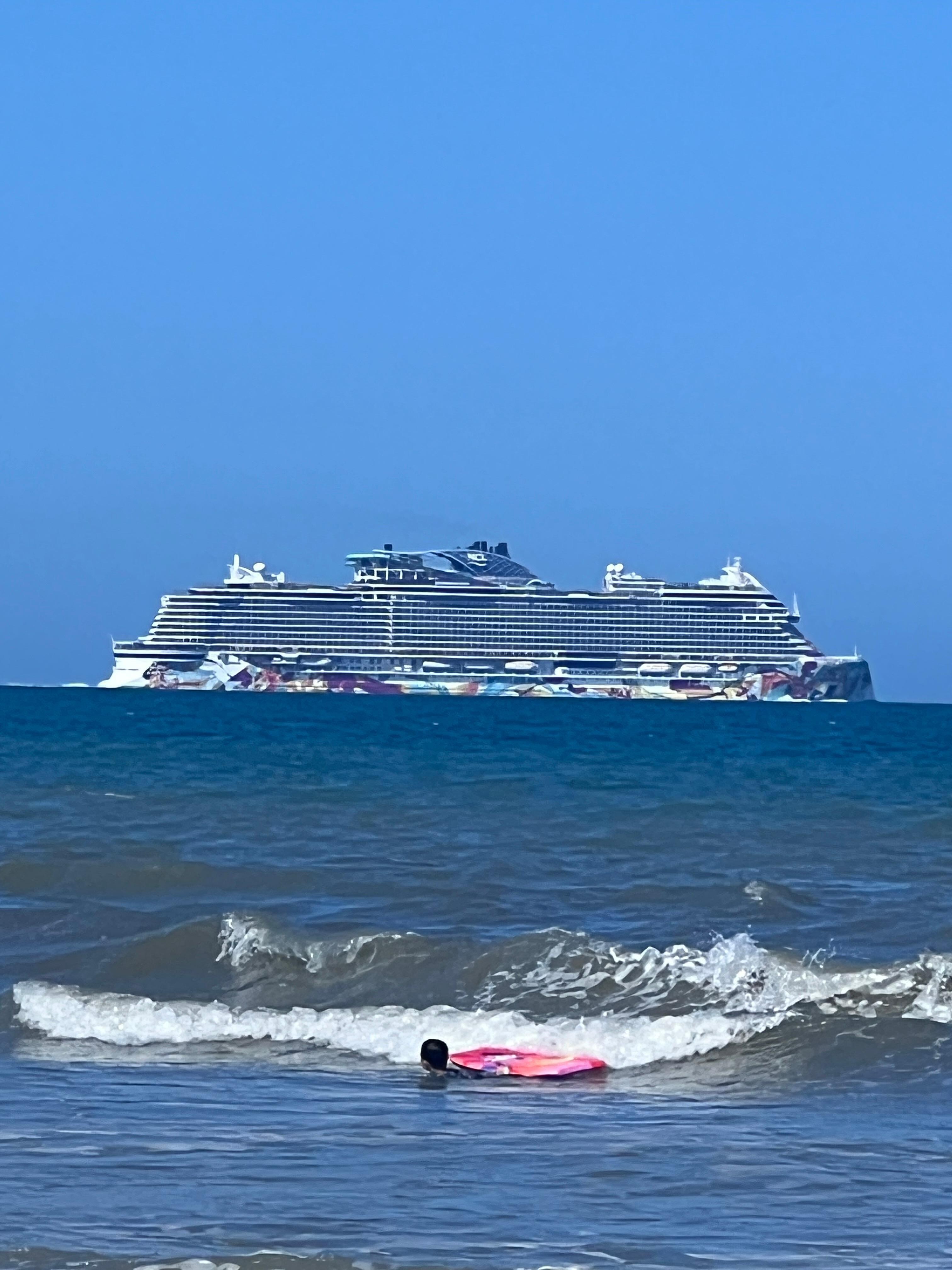 Watched cruise ships come in and out of port canaveral