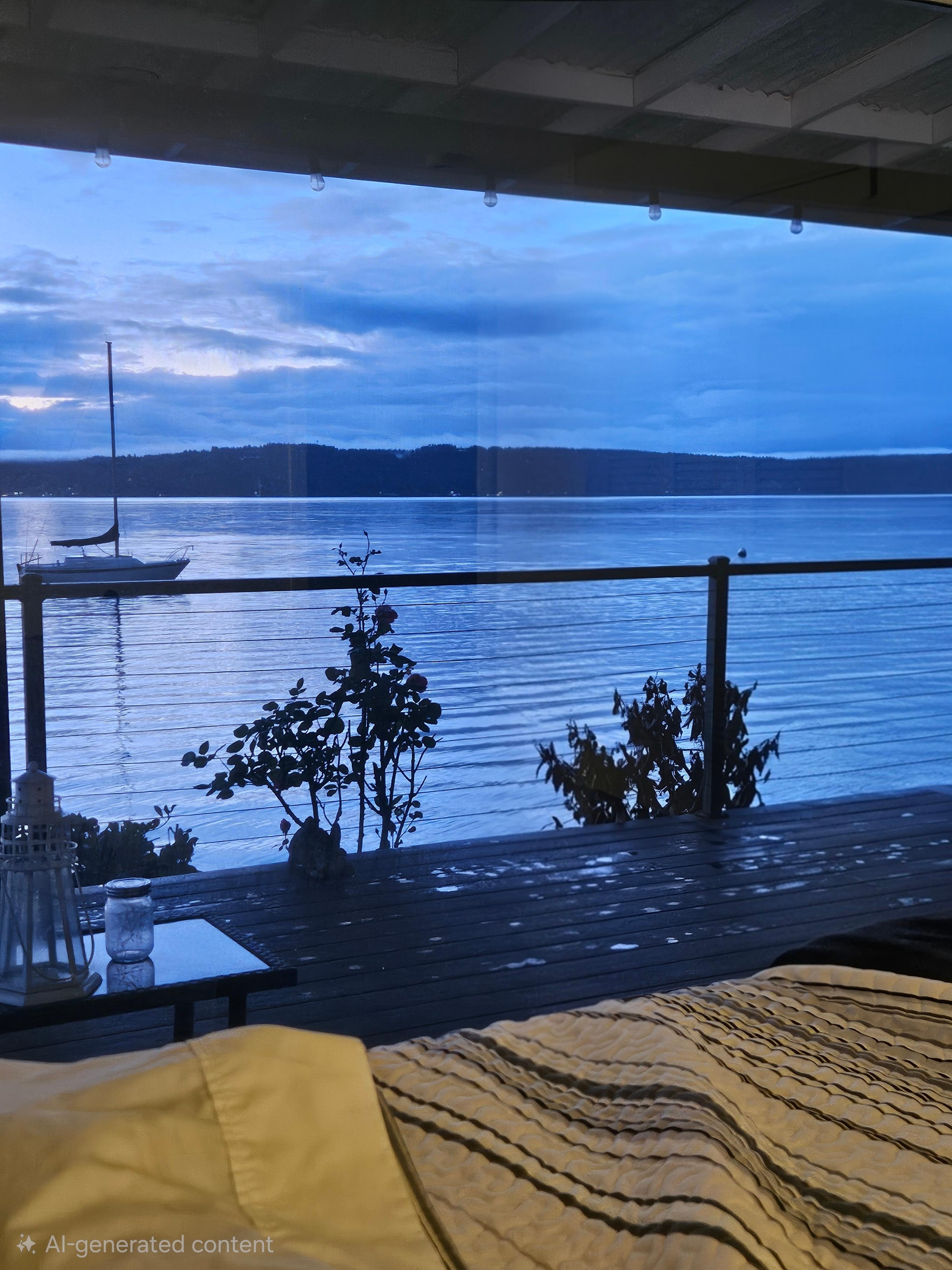 Morning view from the primary bedroom.