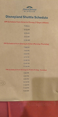 Horarios para traslados a Disneyland