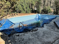 Although "off-season," pool should be covered for security/safety.