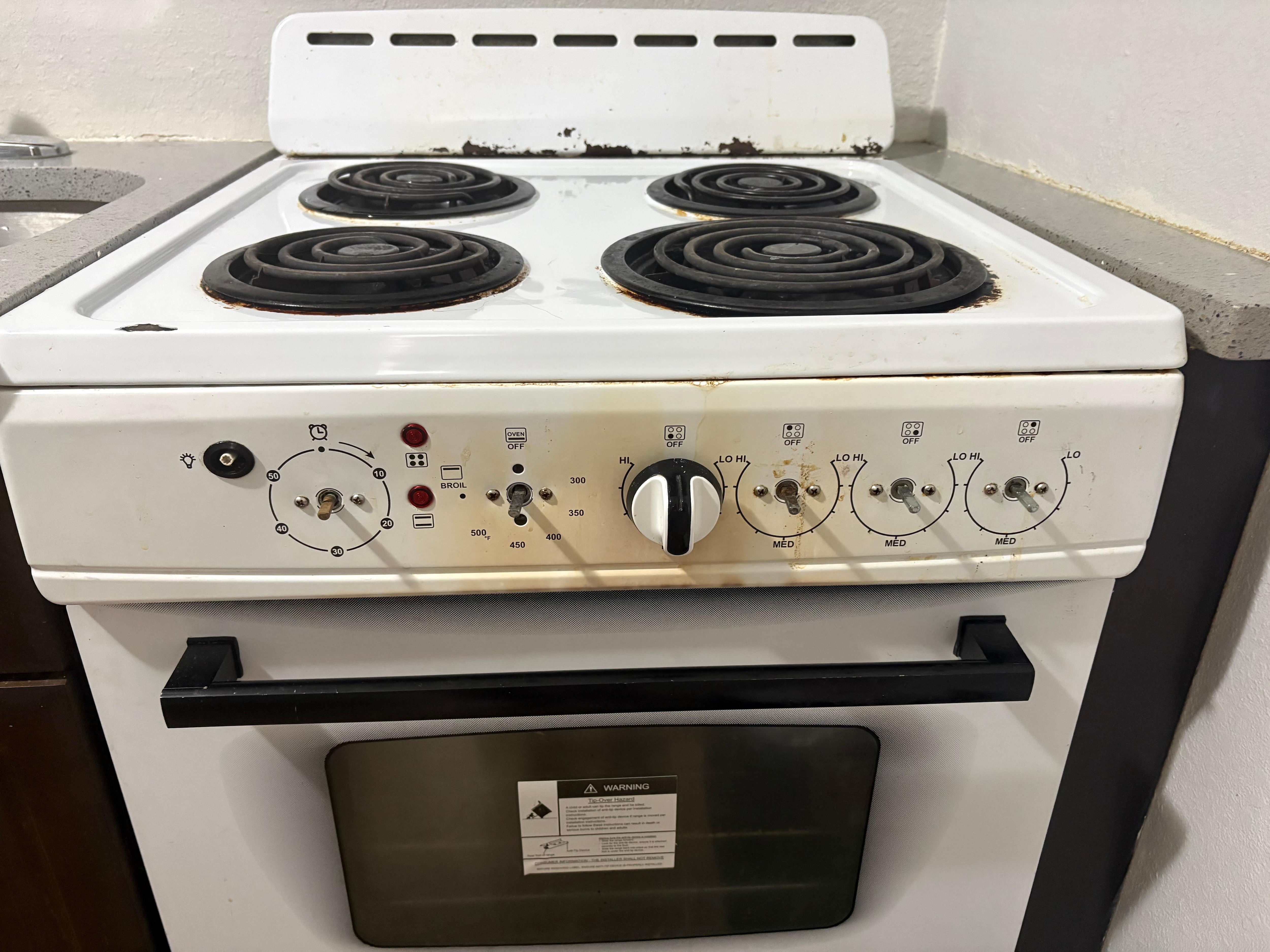 No nobs on the stove