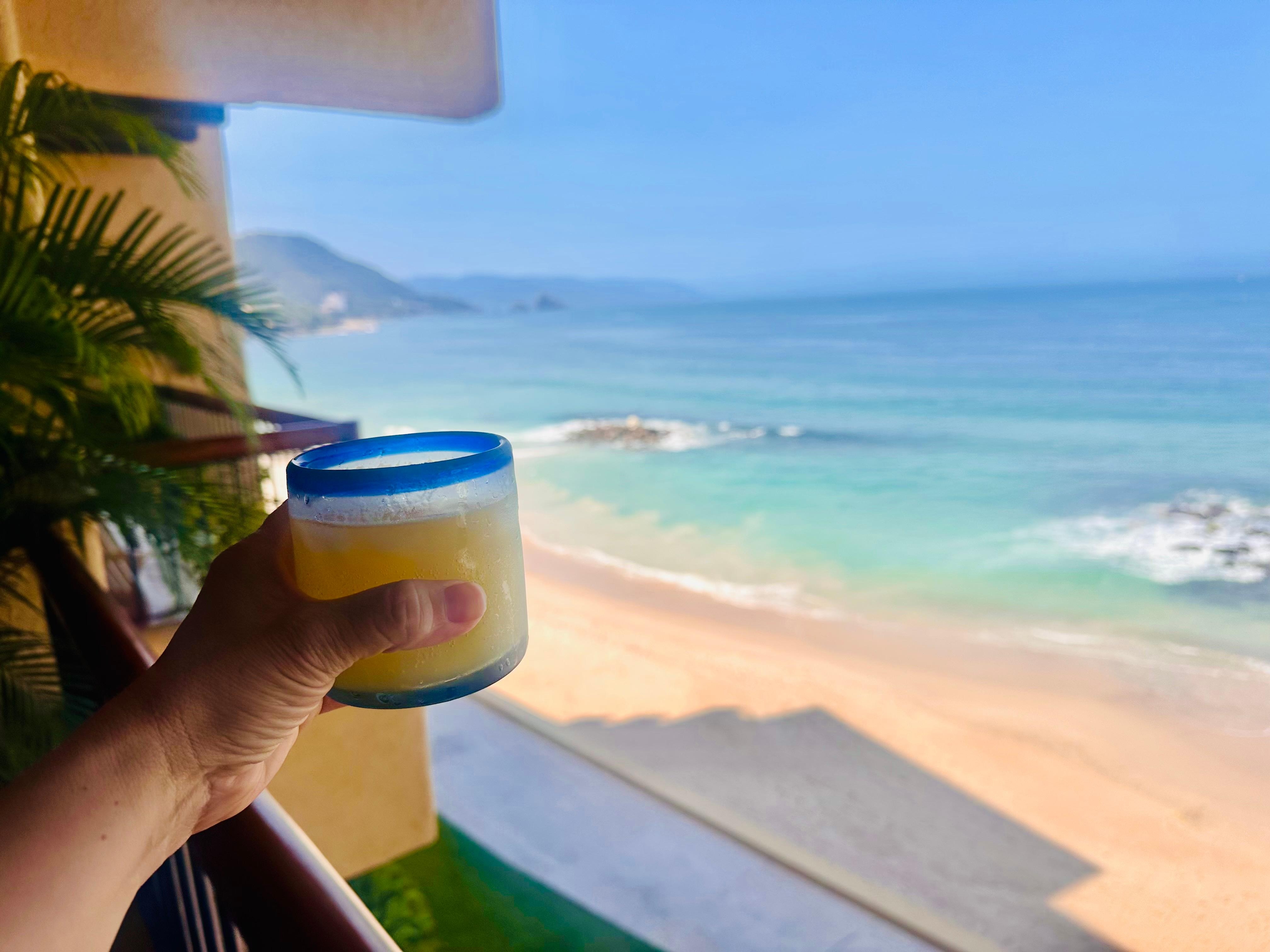 Drinks in our balcony 