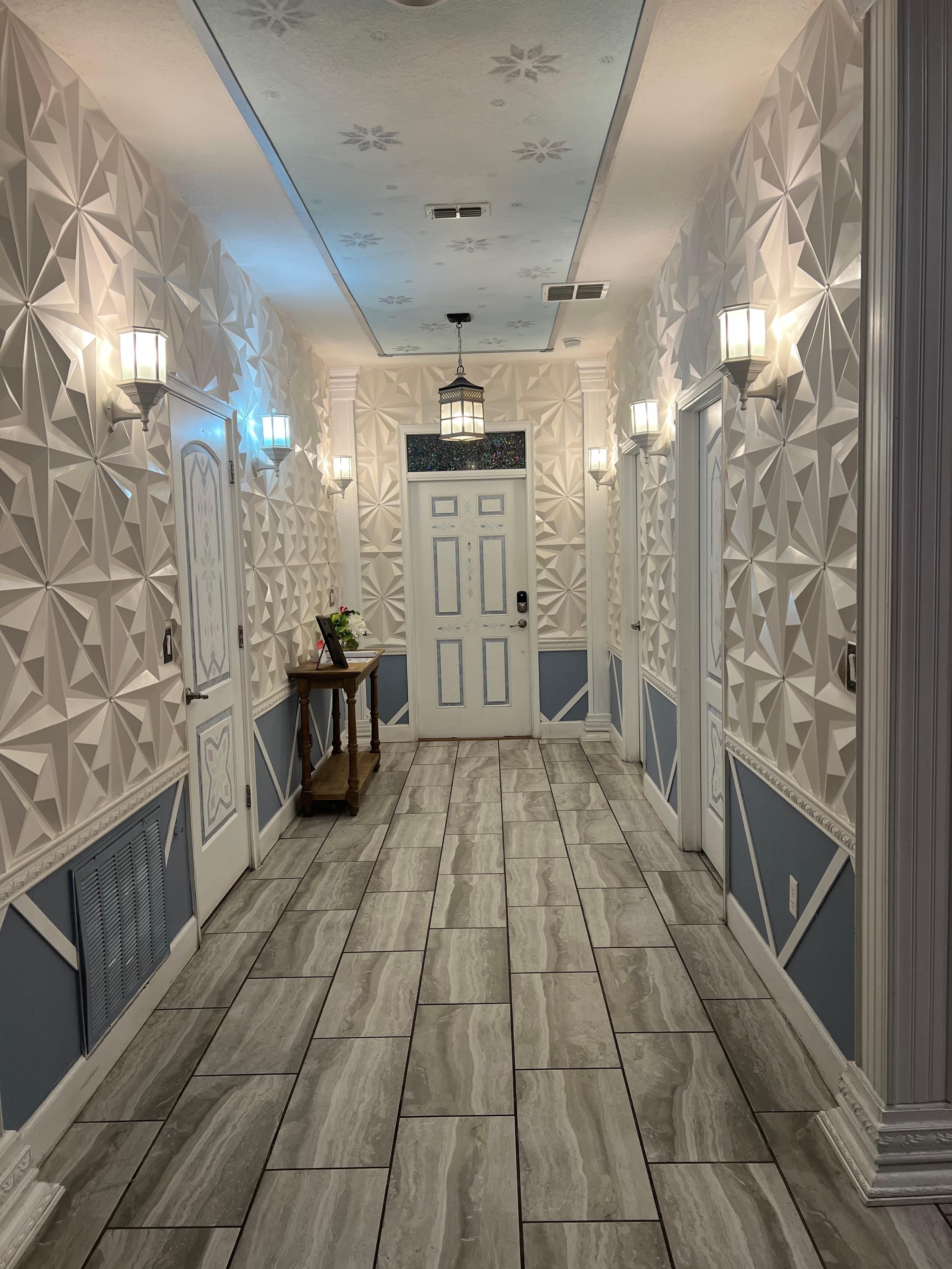 Front entrance 
This is also where 2 bedrooms & bathrooms are accessible. One has a deep bathtub and the other has a shower.