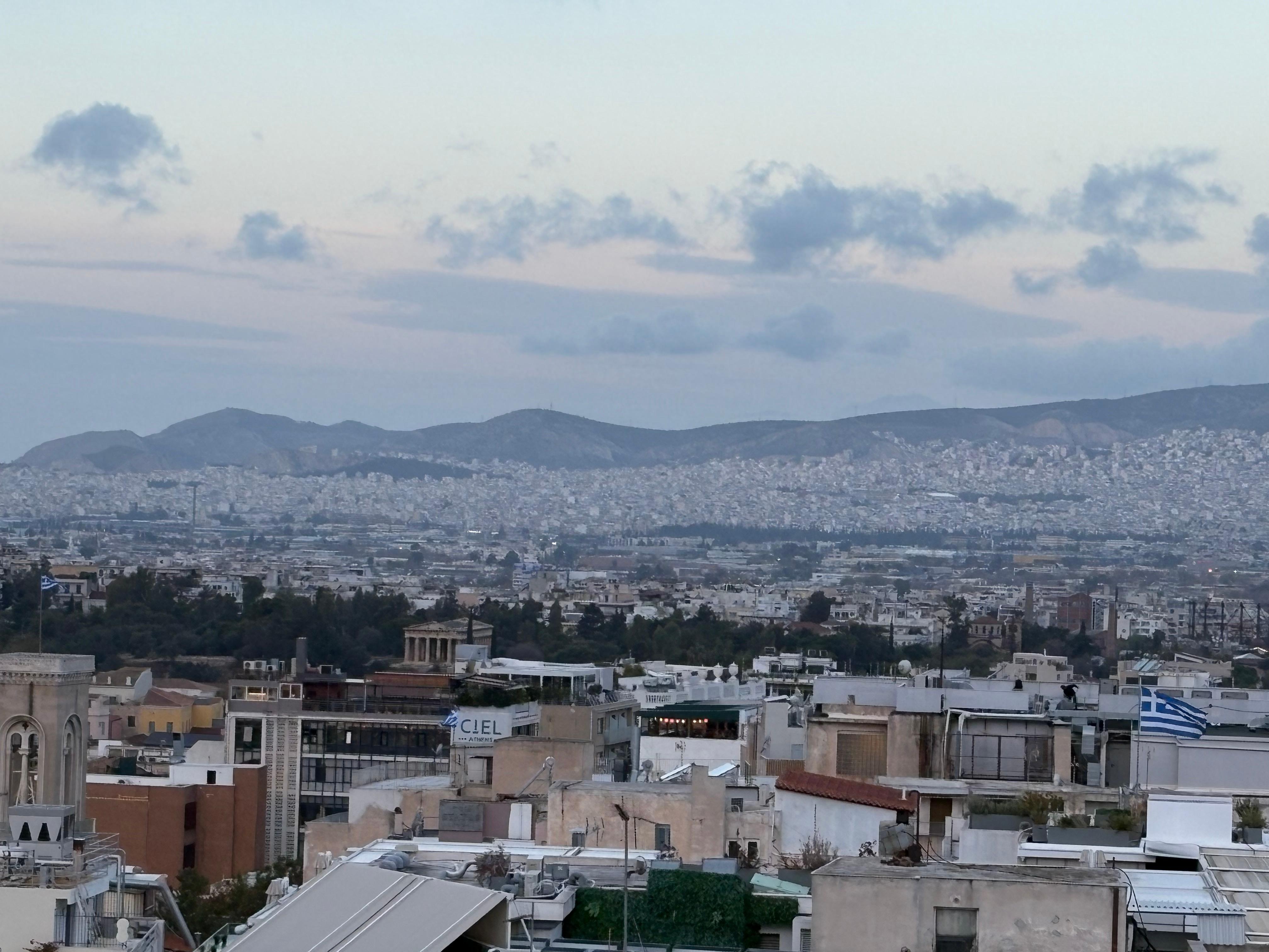 Utsikt över stan från hotellet. 