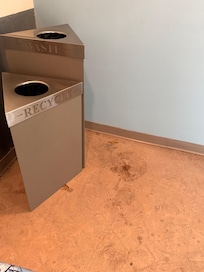 Lift area are dirty and floor is messed up