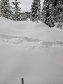 A view from the living room after a snowstorm.