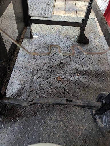 You can see the melted plastic mat under the grill. We were unable to use this.