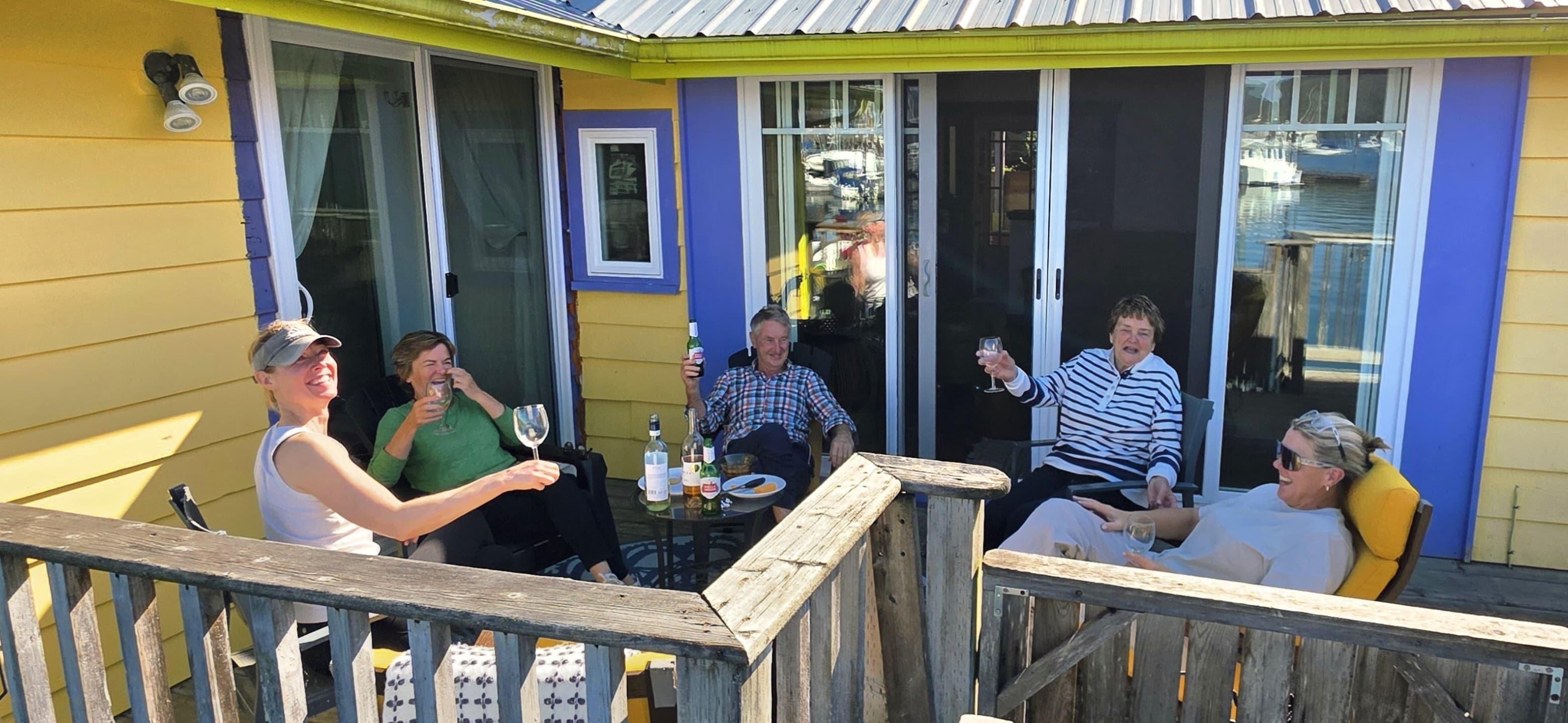Relaxing with a local wine on a perfect spring day