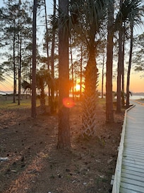 The walkway to the beach is literally across the street from