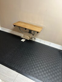Broken tiles in the gym