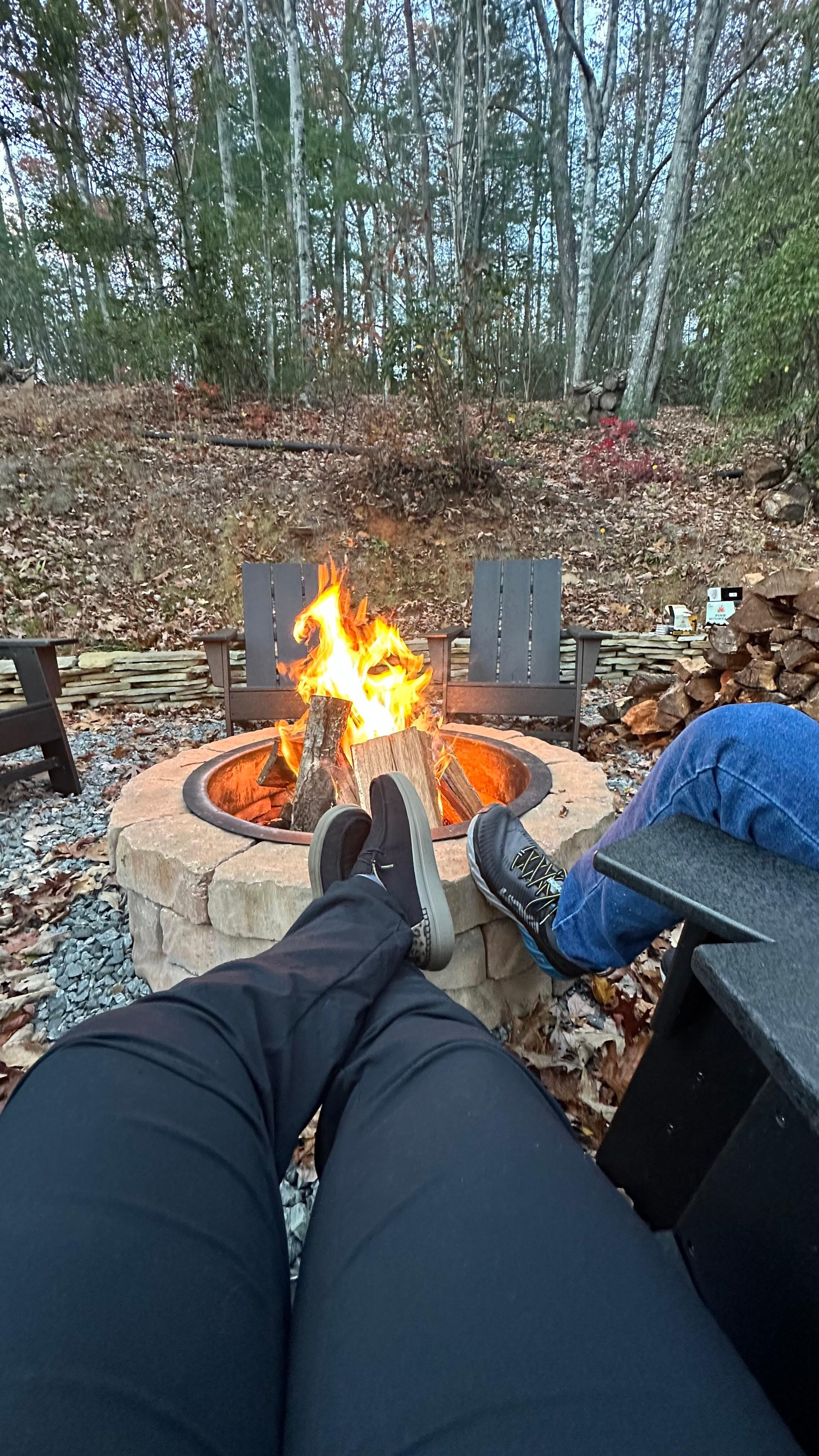 Fire pit and snores ended a long day of hiking perfectly. 