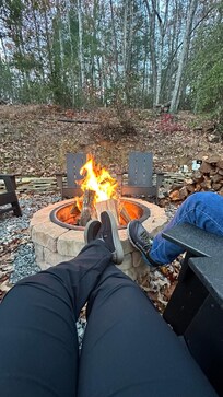Fire pit and snores ended a long day of hiking perfectly.