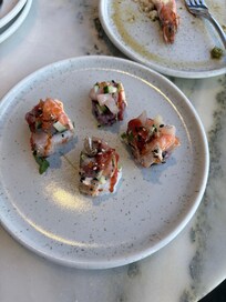 Canapés in the club lounge