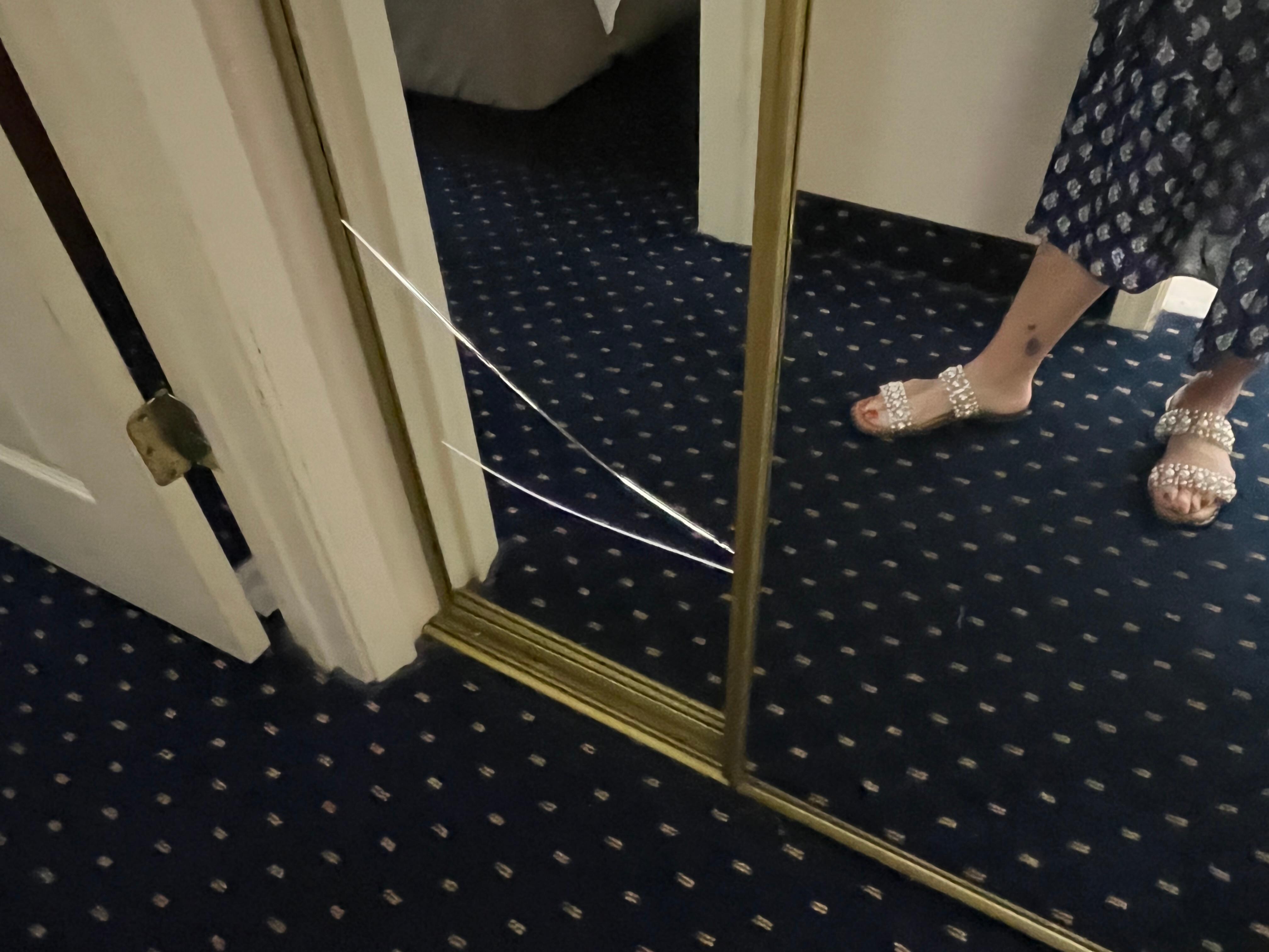 Broken closet mirror