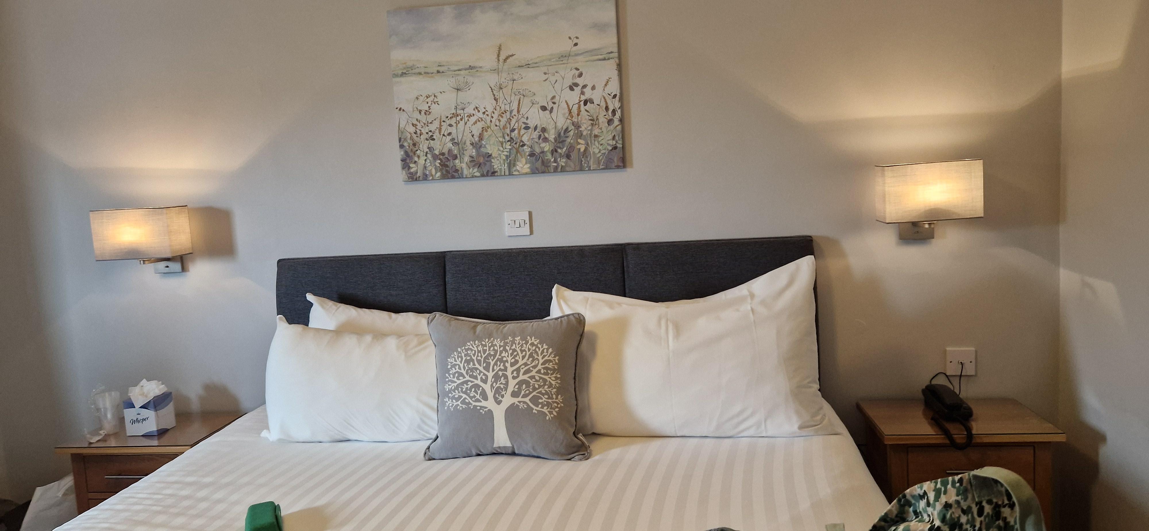 Comfortable and large bed.