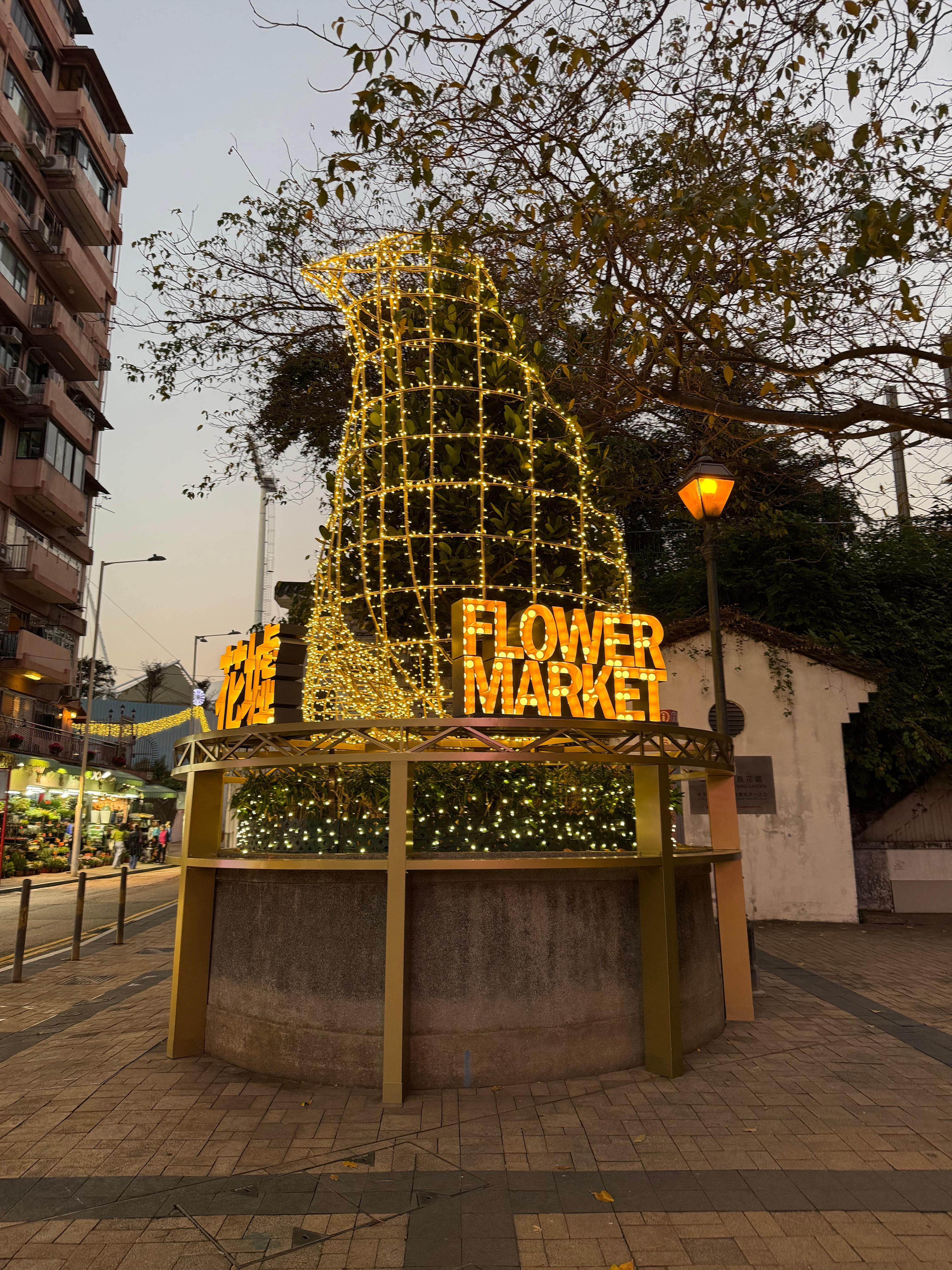 Flower Market & Bird Garden across the street from the hotel