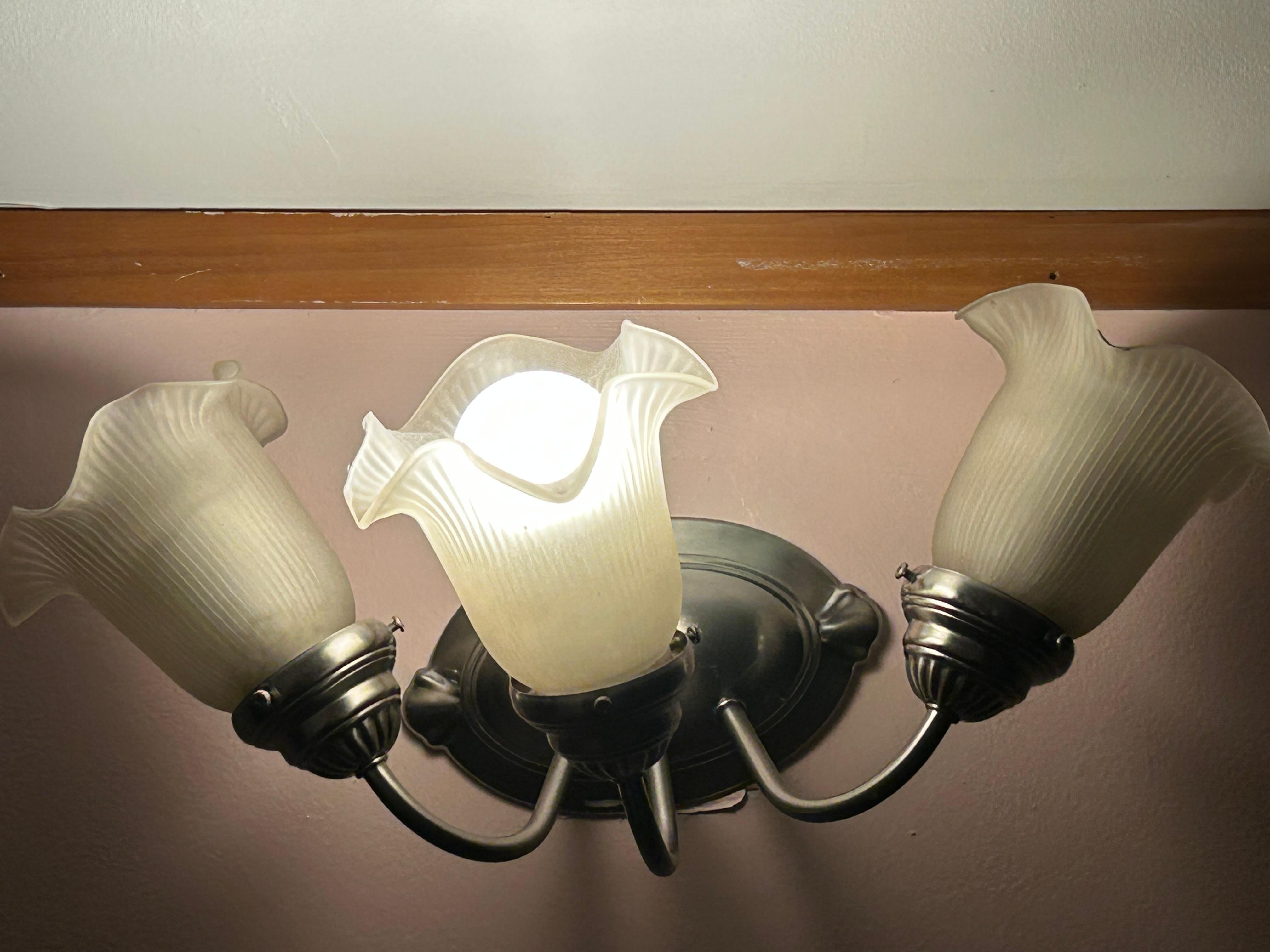 Multiple light fixtures without working bulbs. 