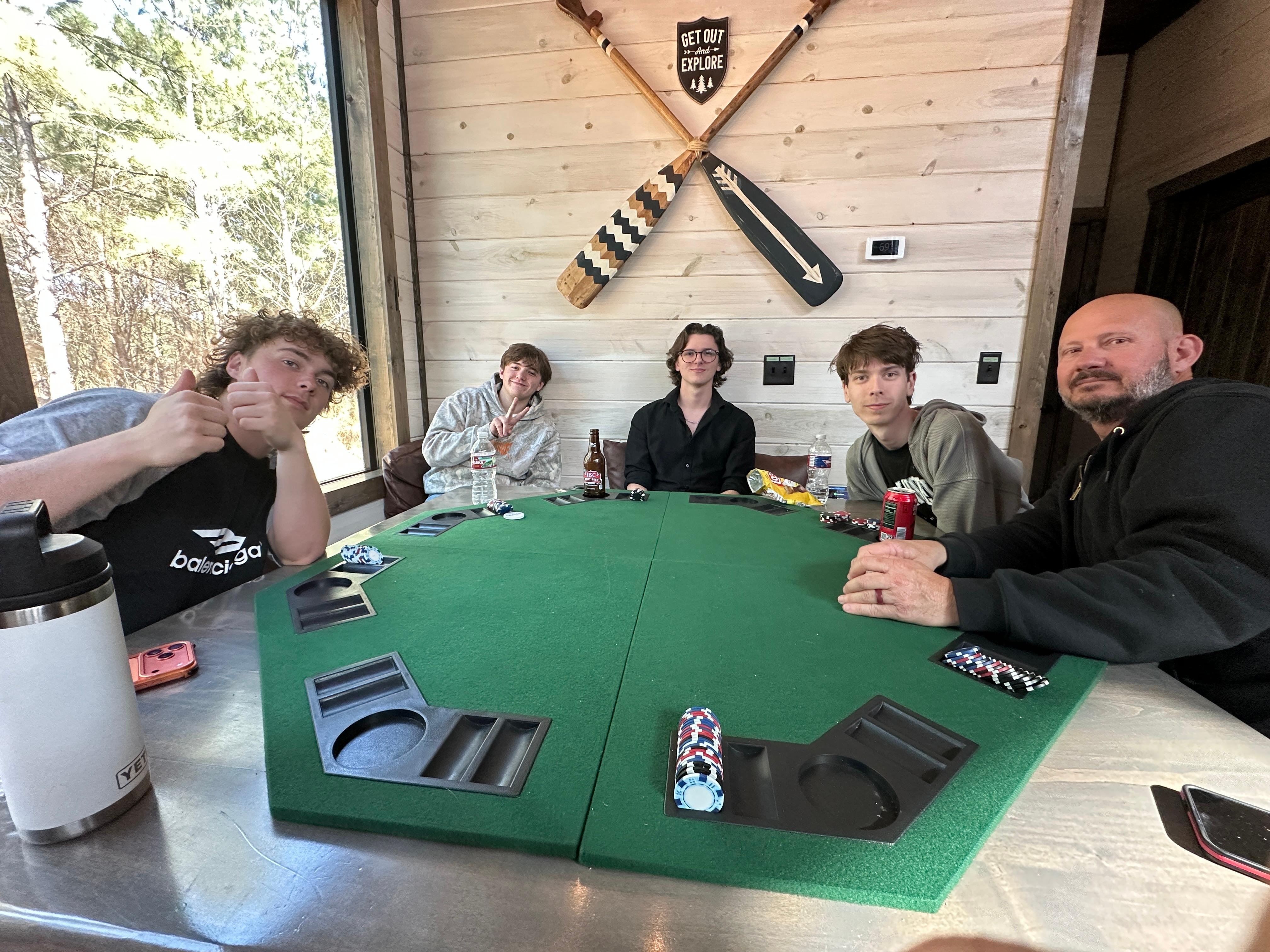 Thanks for providing. Poker table!   So many great games at the home!   Inspires such great family time! 